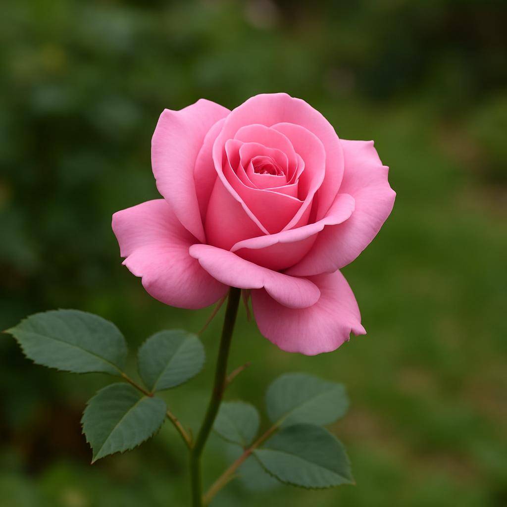Nærbillede af en smuk rose i en have