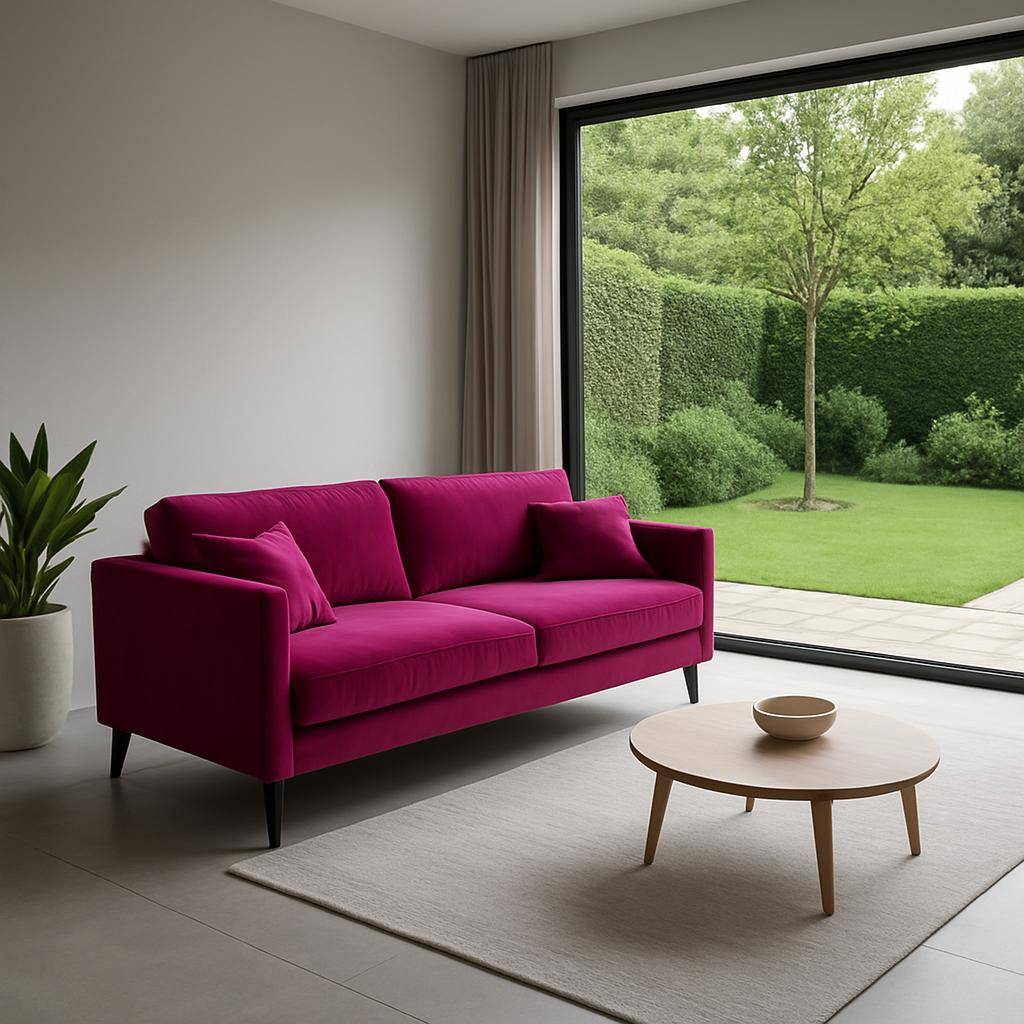 Nærbillede af farven fuchsia i kontekst som indretning og mode